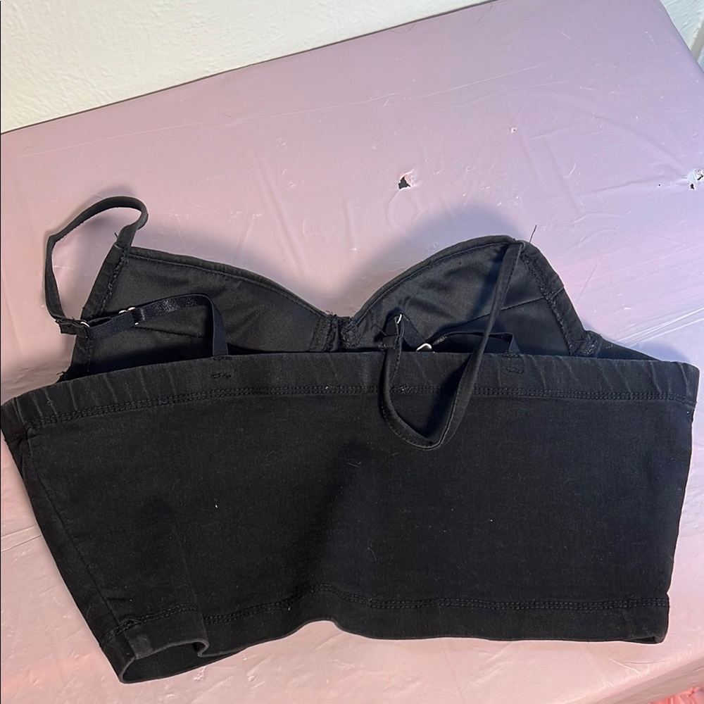 Black Rhinestone Bustiers Set - Picture 6 of 8
